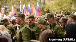 Митинг, посвященный проводам российских военнослужащих 47-й мотострелковой дивизии на войну в Украине, Севастополь, 27 сентября 2022 года