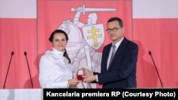 Poland - Sviatlana Cichaniuskaja and Mateusz Morawiecki, 09Aug2020