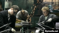 Belarus -- Industrial shops of the Minsk motorcycle and bicycle factory, 24Jul2008