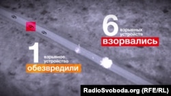 По версии боевиков, вдоль дороги на Саур-Могилу якобы заложили 9 взрывных устройств