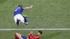 Poland - Spain's Gerard Pique (bottom) fouls Italy's Thiago Motta during their Group C Euro 2012 soccer match against Italy in Gdansk, 10Jun2012