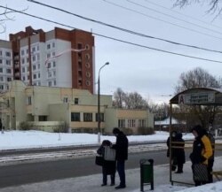 Нацыянальны сьцяг у Віцебску. 31 студзеня