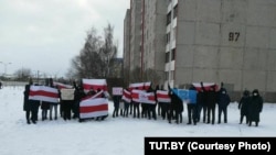 Пікет у Менску, 17 студзеня.